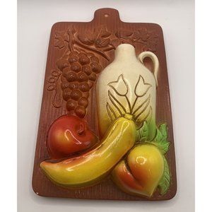 Vintage Miller Studio 1 Chalkware Wall Decor Cutting Board Veggies 1971.See Pics